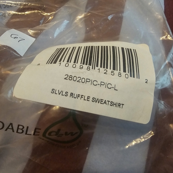 Goldie New Flutter Sleeve Cotton Sweatshirt Size Large Burnt Orange - Picture 5 of 5